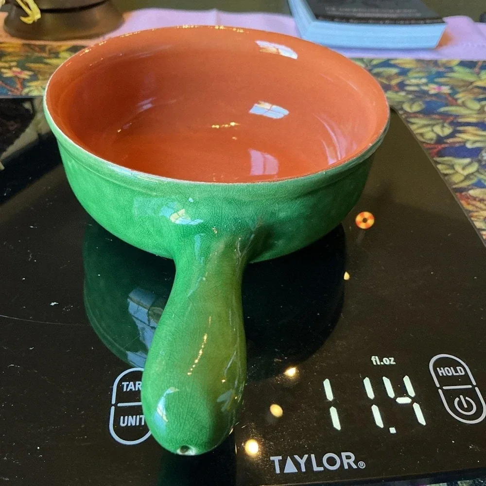 Terracotta Piral Albisola Cookware Saucier Pan Hunter Green Italy Italian 8